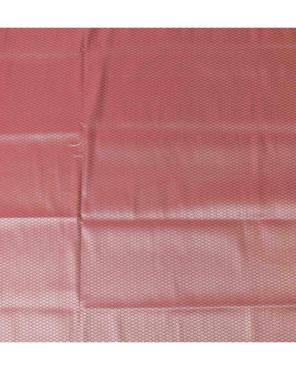 Pink Self Design Synthetic Brocade Fabric 110cm