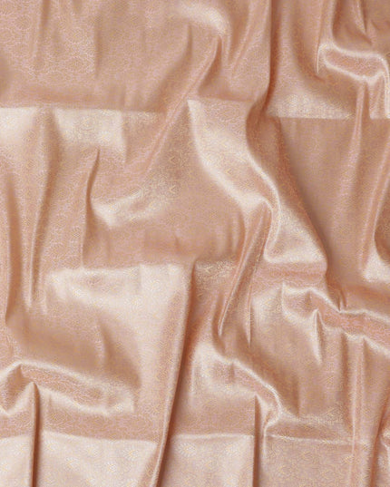 Peach Beige Self Design Synthetic Brocade Fabric 110cm