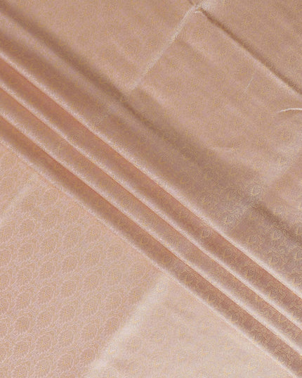 Peach Beige Self Design Synthetic Brocade Fabric 110cm