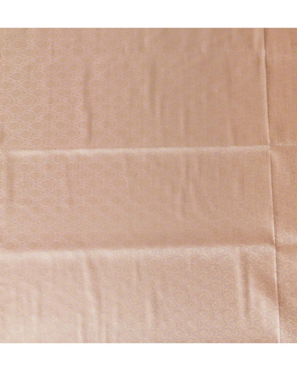 Peach Beige Self Design Synthetic Brocade Fabric 110cm