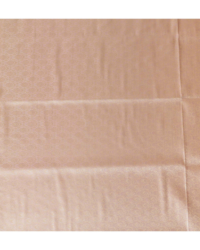 Peach Beige Self Design Synthetic Brocade Fabric 110cm