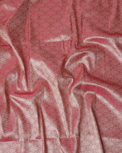 Rose Pink Self Design Brocade Fabric 110cm India