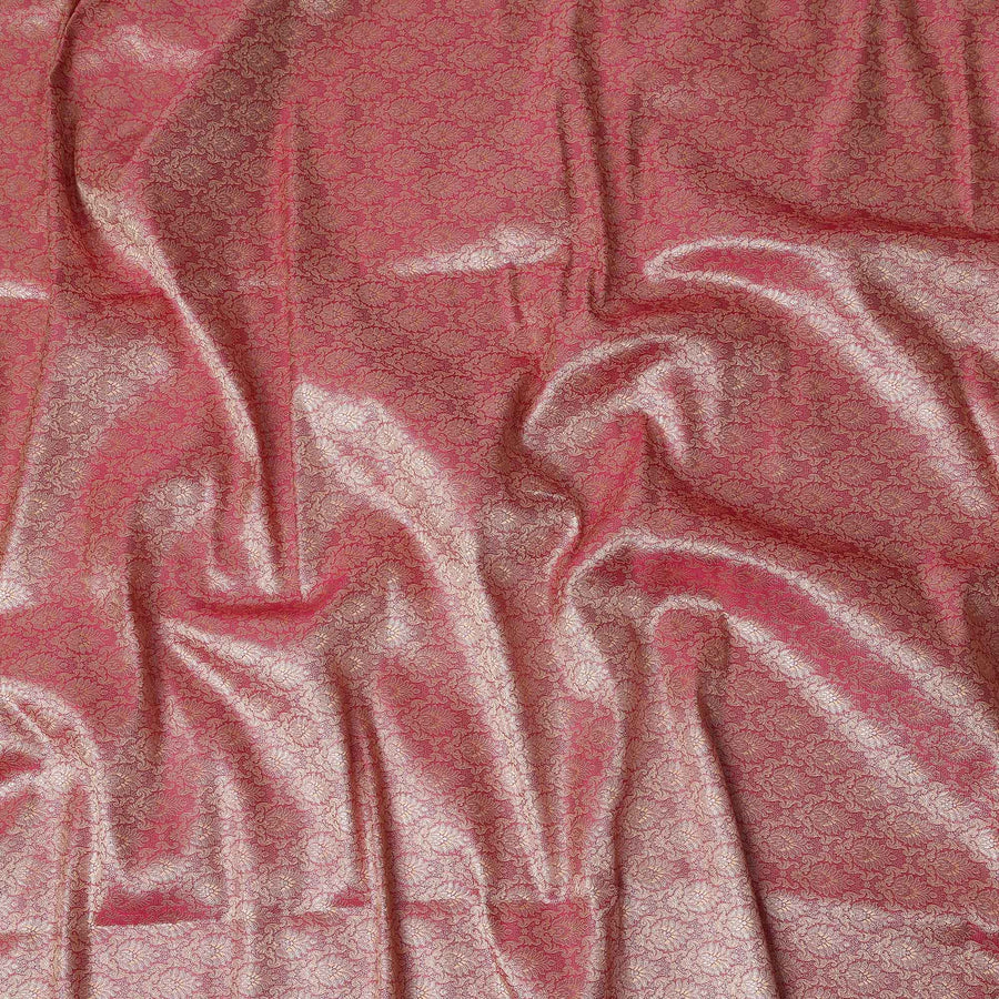 Rose Pink Self Design Brocade Fabric 110cm India