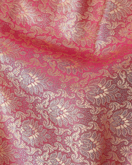 Rose Pink Self Design Brocade Fabric 110cm India