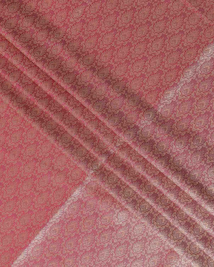 Rose Pink Self Design Brocade Fabric 110cm India
