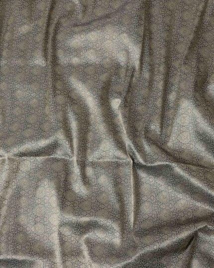 Brown Self Design Synthetic Brocade Fabric 110cm