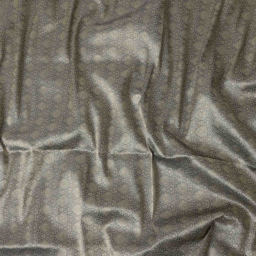 Brown Self Design Synthetic Brocade Fabric 110cm