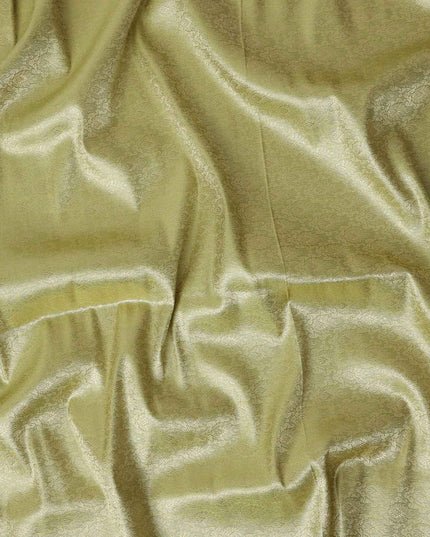 Gold Self Design Synthetic Brocade Fabric 110cm