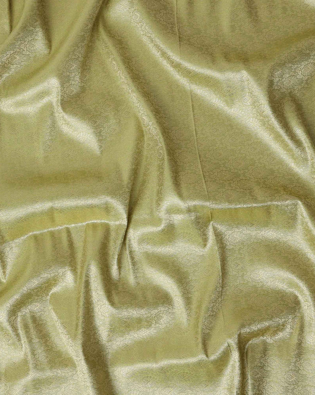 Gold Self Design Synthetic Brocade Fabric 110cm