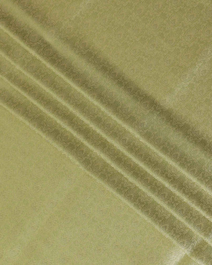 Gold Self Design Synthetic Brocade Fabric 110cm