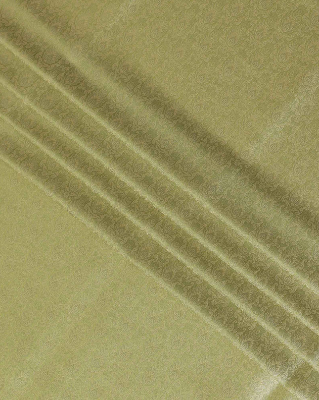 Gold Self Design Synthetic Brocade Fabric 110cm