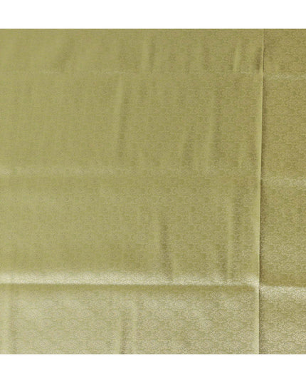 Gold Self Design Synthetic Brocade Fabric 110cm