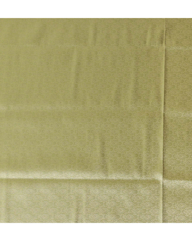 Gold Self Design Synthetic Brocade Fabric 110cm