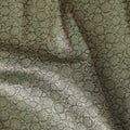 Olive Green Self Design Synthetic Brocade Fabric 110cm