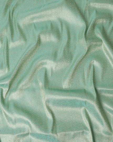 Mint Green Self Design Synthetic Brocade Fabric 110cm