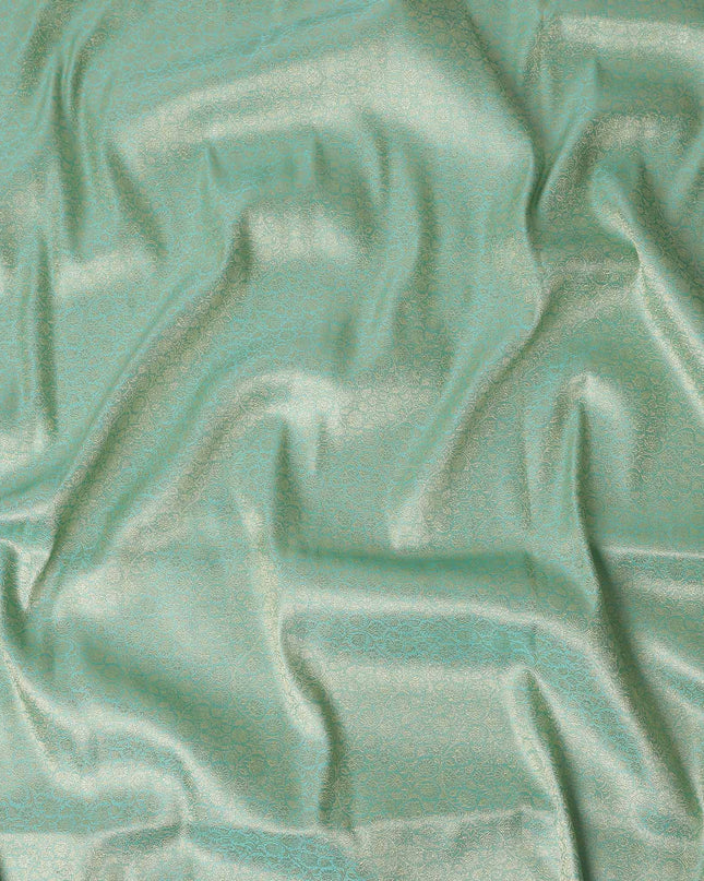 Mint Green Self Design Synthetic Brocade Fabric 110cm