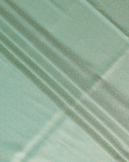 Mint Green Self Design Synthetic Brocade Fabric 110cm