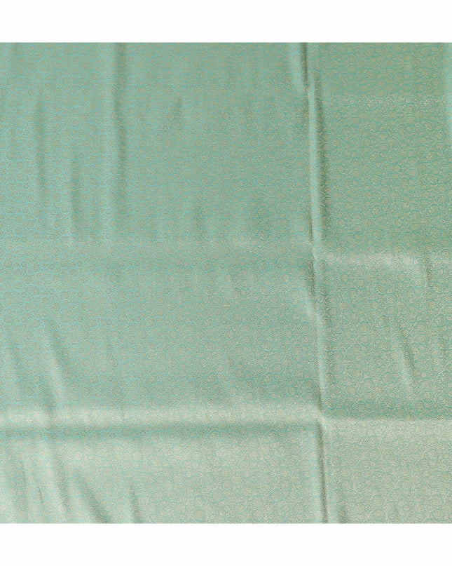 Mint Green Self Design Synthetic Brocade Fabric 110cm