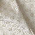 Ivory White Self Design Synthetic Brocade Fabric 110cm