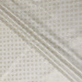 Ivory White Self Design Synthetic Brocade Fabric 110cm