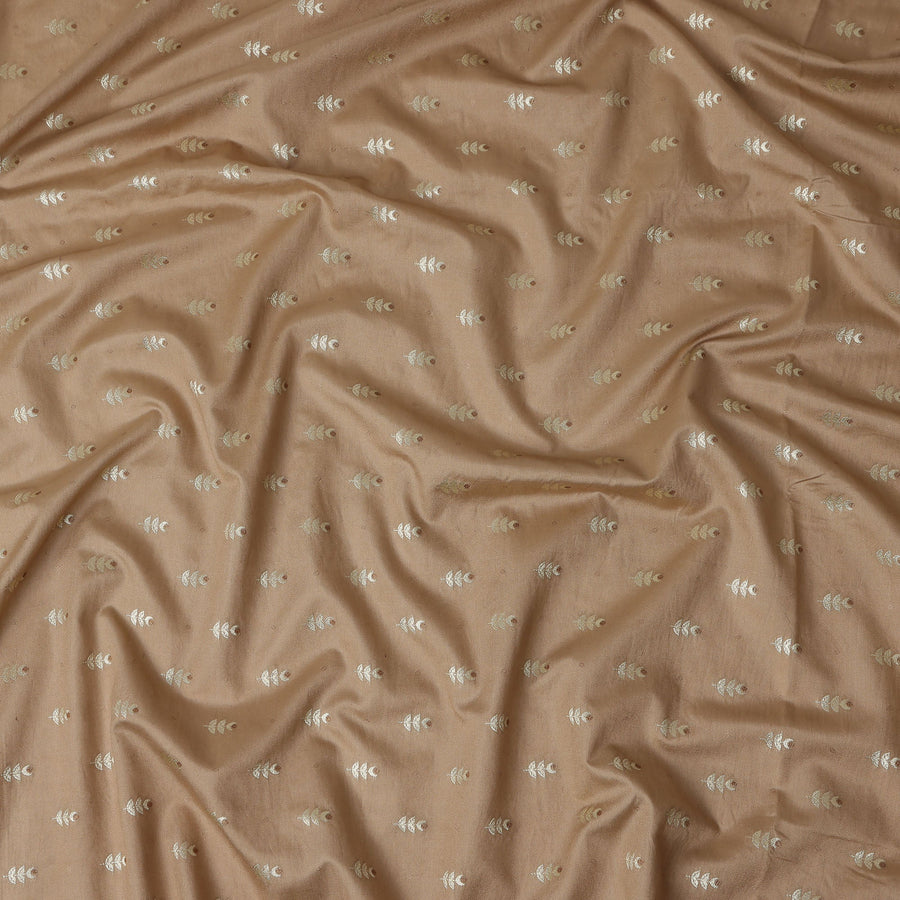 Chestnut Brown Leaf Brocade Fabric - Regal Fabrics