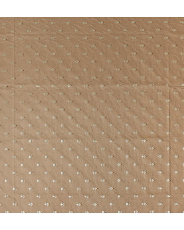 Chestnut Brown Leaf Brocade Fabric - Regal Fabrics