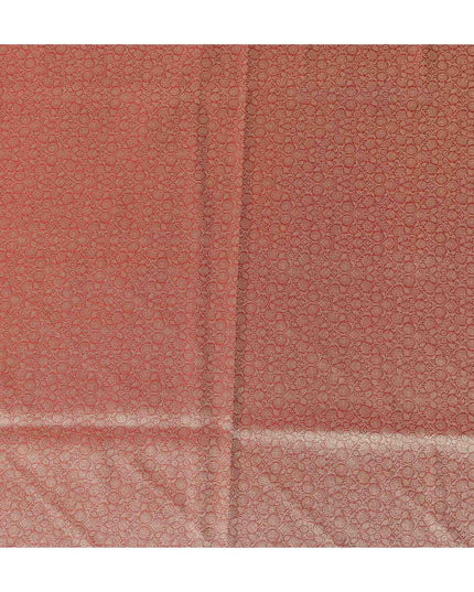 Copper Self Design Synthetic Brocade Fabric 110cm