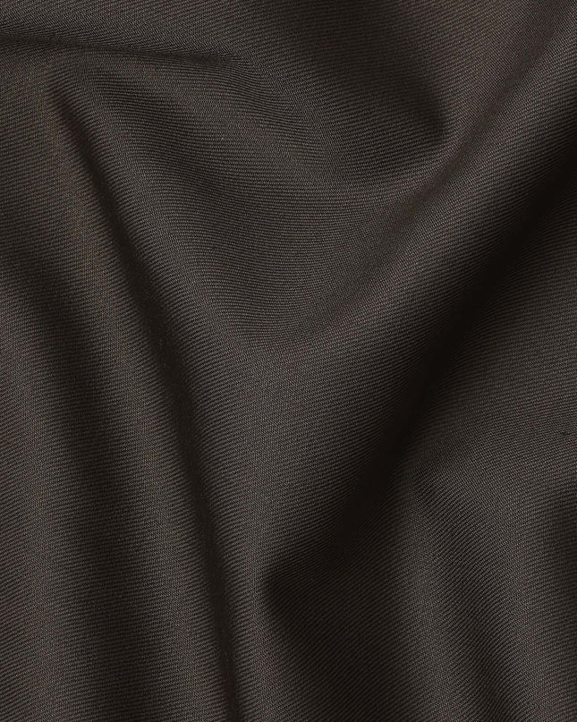 Brown Plain Super 160's Wool & Cashmere Suiting Fabric, 150 Cms, India-D24976