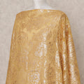 Golden Yellow Traditional Somali Silk Chiffon Dirac Fabric with Metallic Lurex, 3.5 Mtrs Piece, Width 140 Cms, Made in South Korea-D26517