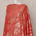 قماش ديراك شيفون حرير صومالي أحمر فاخر مع لوركس معدني - 3.5 متر، عرض 140 سم، صنع في كوريا الجنوبية - D24575