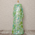 Green Blue Pure Silk Chiffon Somali Dirac Fabric with Metallic Lurex, 3.5 Mtrs, Width 140 Cms, Made in South Korea-D24525