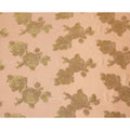 Peach Gold Floral Pure Silk Chiffon Fabric with Metallic Lurex, 110 Cms Width, South Korea-D25247