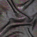 Black Iridescent Pattern Pure Silk Chiffon Fabric with Metallic Lurex, 110 Cms Width, South Korea-D25258