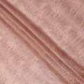 Peach Shimmer Striped Pure Silk Chiffon Fabric with Metallic Lurex, 110 Cms Width, South Korea-D25253