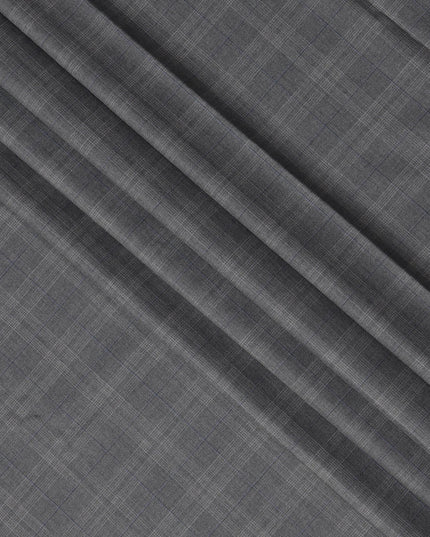 Grey Check Premium English All Wool Scabal Suiting Fabric, Width 150 Cms, 3.75 Mtrs, United Kingdom-D25454