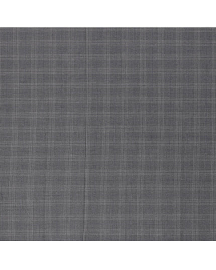 Grey Check Premium English All Wool Scabal Suiting Fabric, Width 150 Cms, 3.75 Mtrs, United Kingdom-D25454