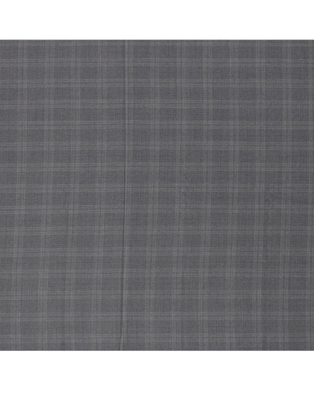 Grey Check Premium English All Wool Scabal Suiting Fabric, Width 150 Cms, 3.75 Mtrs, United Kingdom-D25454