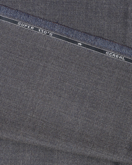 Grey Premium English Super 130's All Wool Scabal Suiting Fabric, Width 150 Cms, 3.75 Mtrs, United Kingdom-D25457