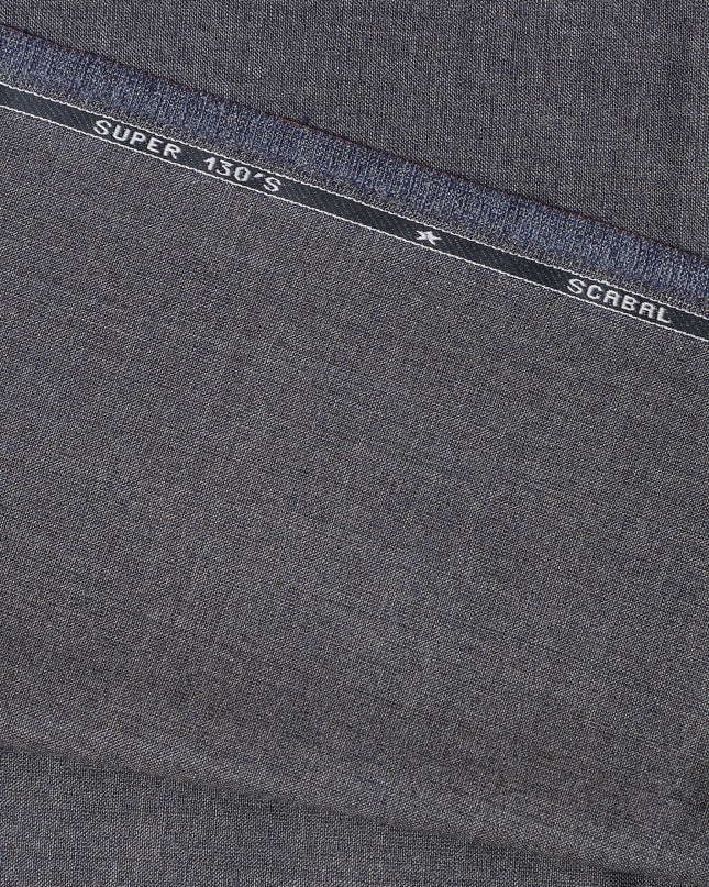 Grey Premium English Super 130's All Wool Scabal Suiting Fabric, Width 150 Cms, 3.75 Mtrs, United Kingdom-D25457