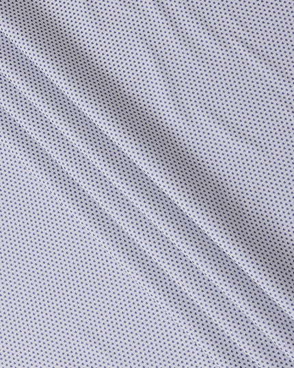 White and Blue Geometric Print Cotton Shirting Fabric, Width 150 Cms, Made in Japan-D26066