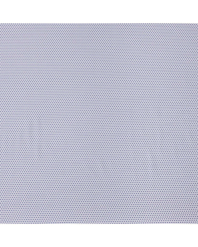 White and Blue Geometric Print Cotton Shirting Fabric, Width 150 Cms, Made in Japan-D26066