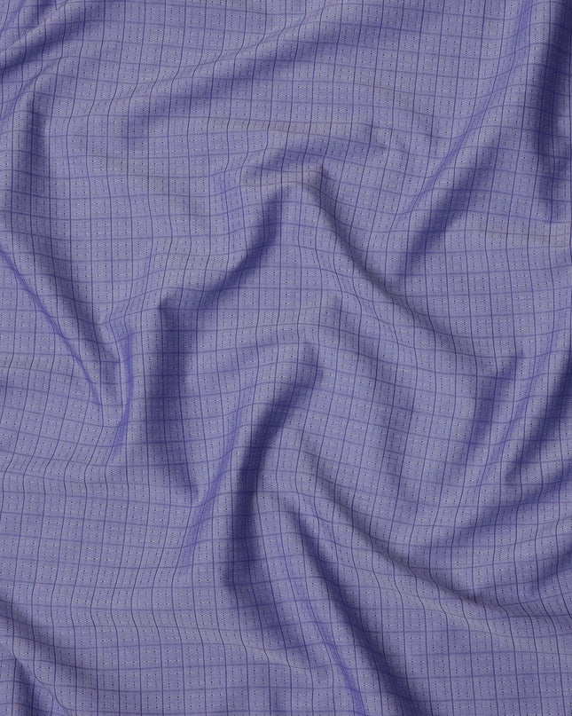 Lavender Checked Pattern Cotton Shirting Fabric, 150 Cms, Japan-D24947