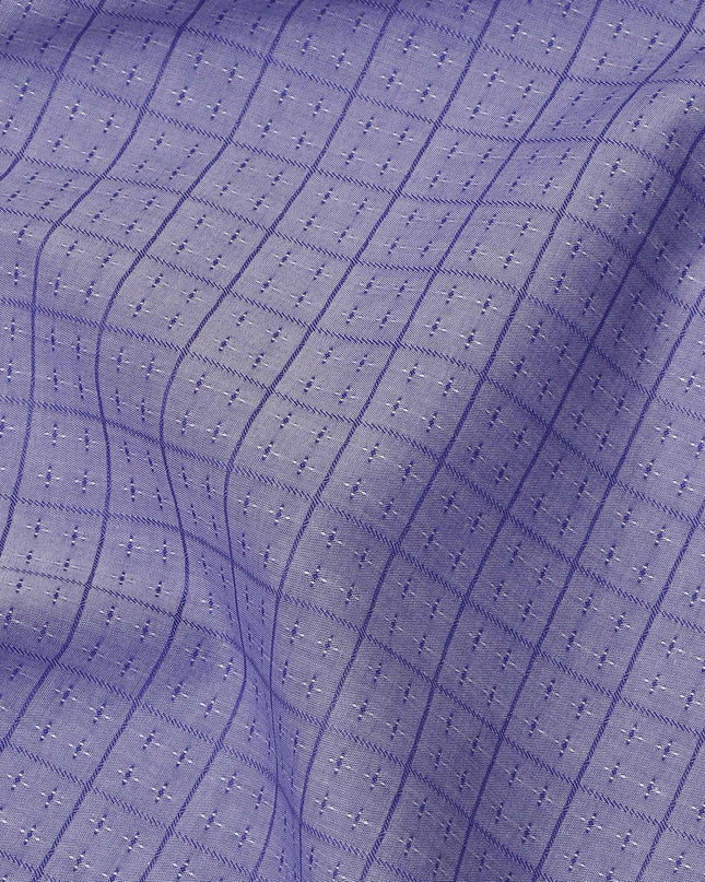 Lavender Checked Pattern Cotton Shirting Fabric, 150 Cms, Japan-D24947