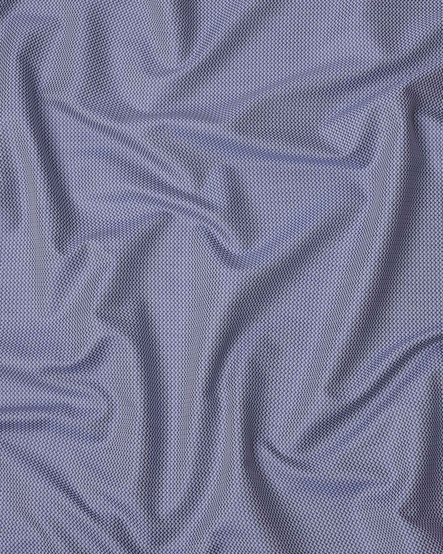 Blue and White Geometric Pattern Cotton Shirting Fabric, 150 Cms, Japan-D24944