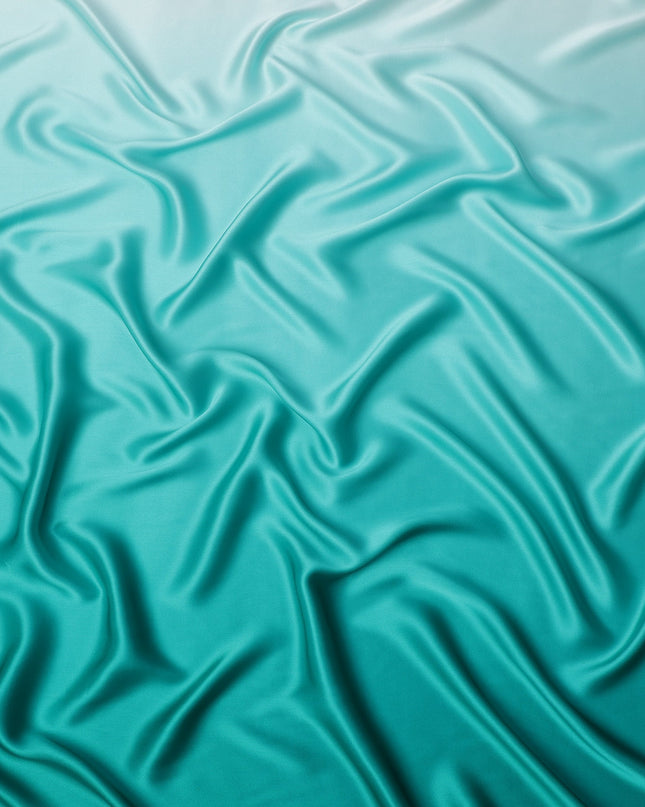 Turquoise Ombre Silk Satin Fabric 110 Cms Width South Korea-D25001