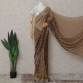 Bronze Brown Pure Silk Organza Saree 110cm