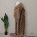 Bronze Brown Pure Silk Organza Saree 110cm