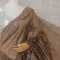 Bronze Brown Pure Silk Organza Saree 110cm