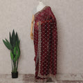 Maroon Red Pure Silk Organza Saree 110cm