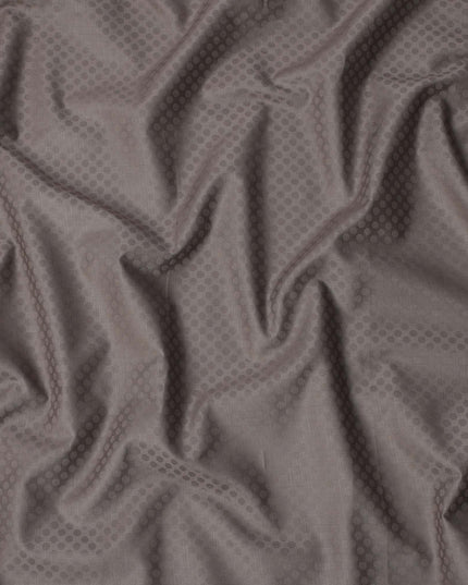 Brown Hexagon Self Design Blended Cotton Shirting Fabric, 140 Cms, India-D25365